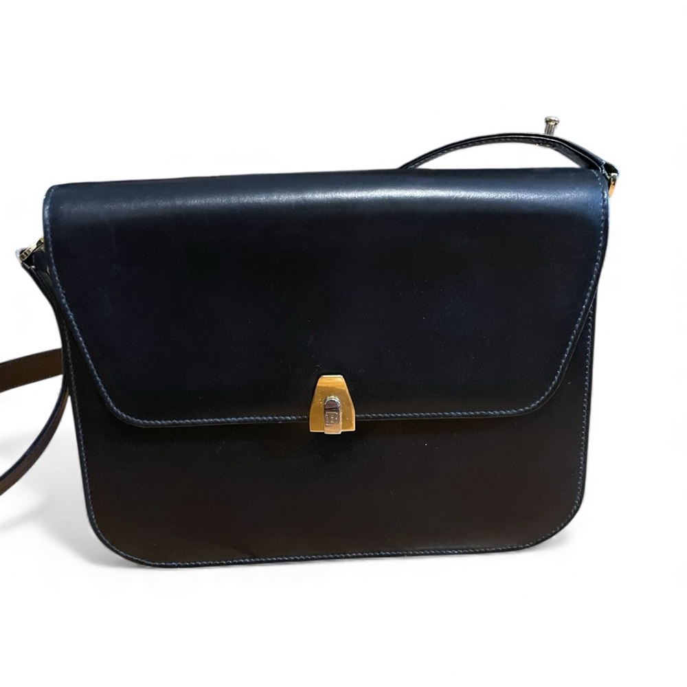 Bally Vintage Black Leather Structured Shoulder Bag - Picture 3 of 13